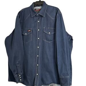 FORGE FR Shirt Men’s 3XL PEARL SNAP Up Flame Fire Resistant Work Outdoor NFPA